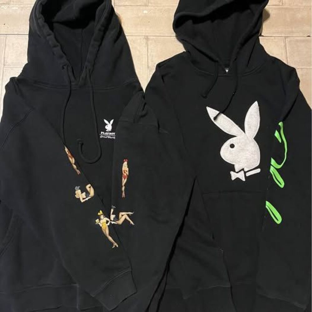 Playboy bunny black graphic hoodie bundle of two size medium